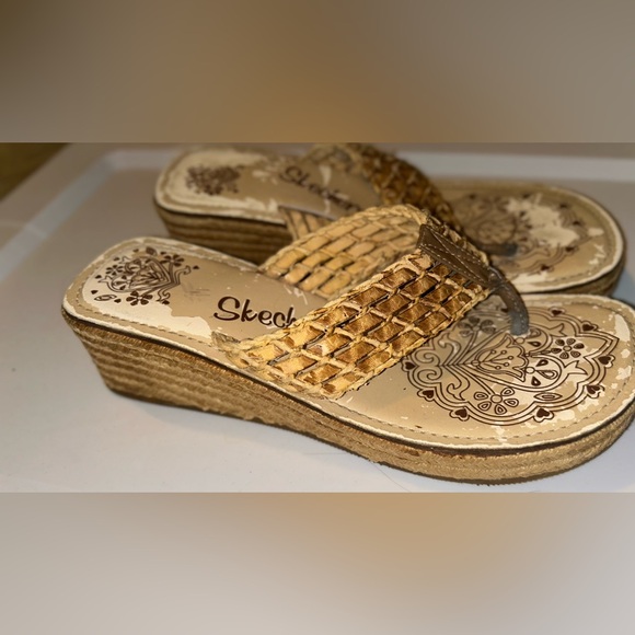 Skechers Cali Woven Espadrille Wedge Sandals Size 8 l Women’s Boho Summer Shoes - Picture 4 of 13